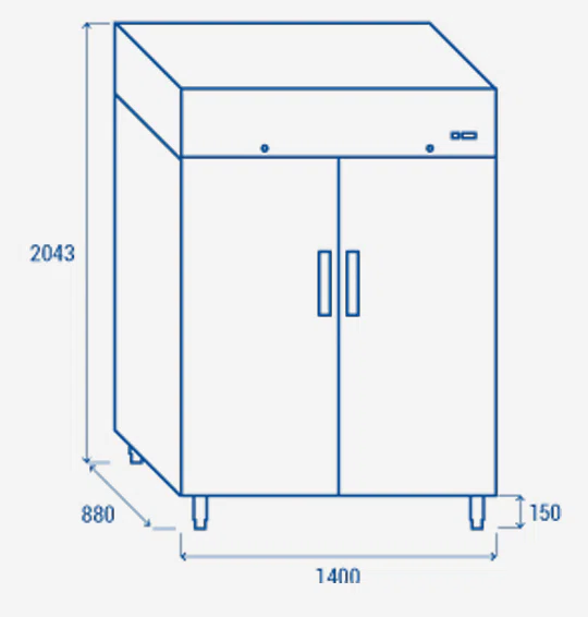 Industrikøleskab dobbelt, Basic RP14, Godt til prisen Industrikøleskab dobbelt, Basic RP14, Godt til prisen